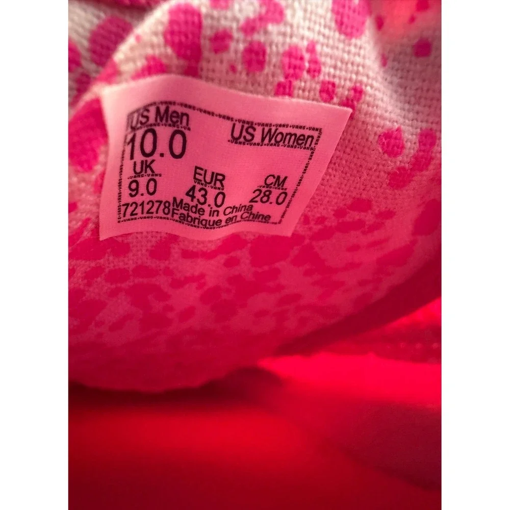 Vans Authentic Neon Pink Canvas Low Top Skate Shoes Mens Size 10